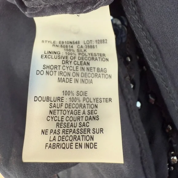 Elie Tahari Zendaya Silk Beaded Camisole Top Navy Blue NWT XS - Picture 8 of 8